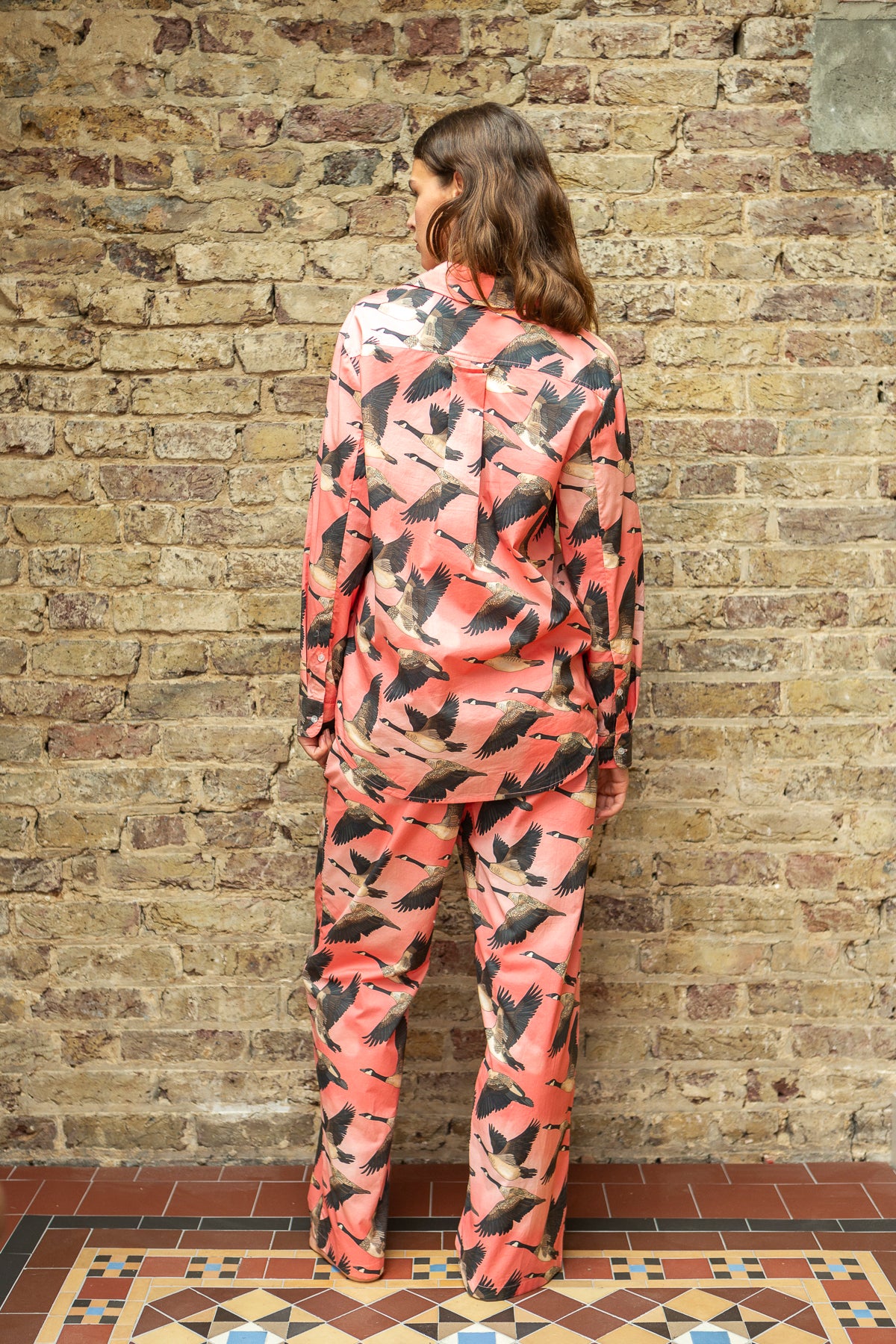 PRE ORDER | Migrating Geese | Organic Cotton Shirt Pyjama Set