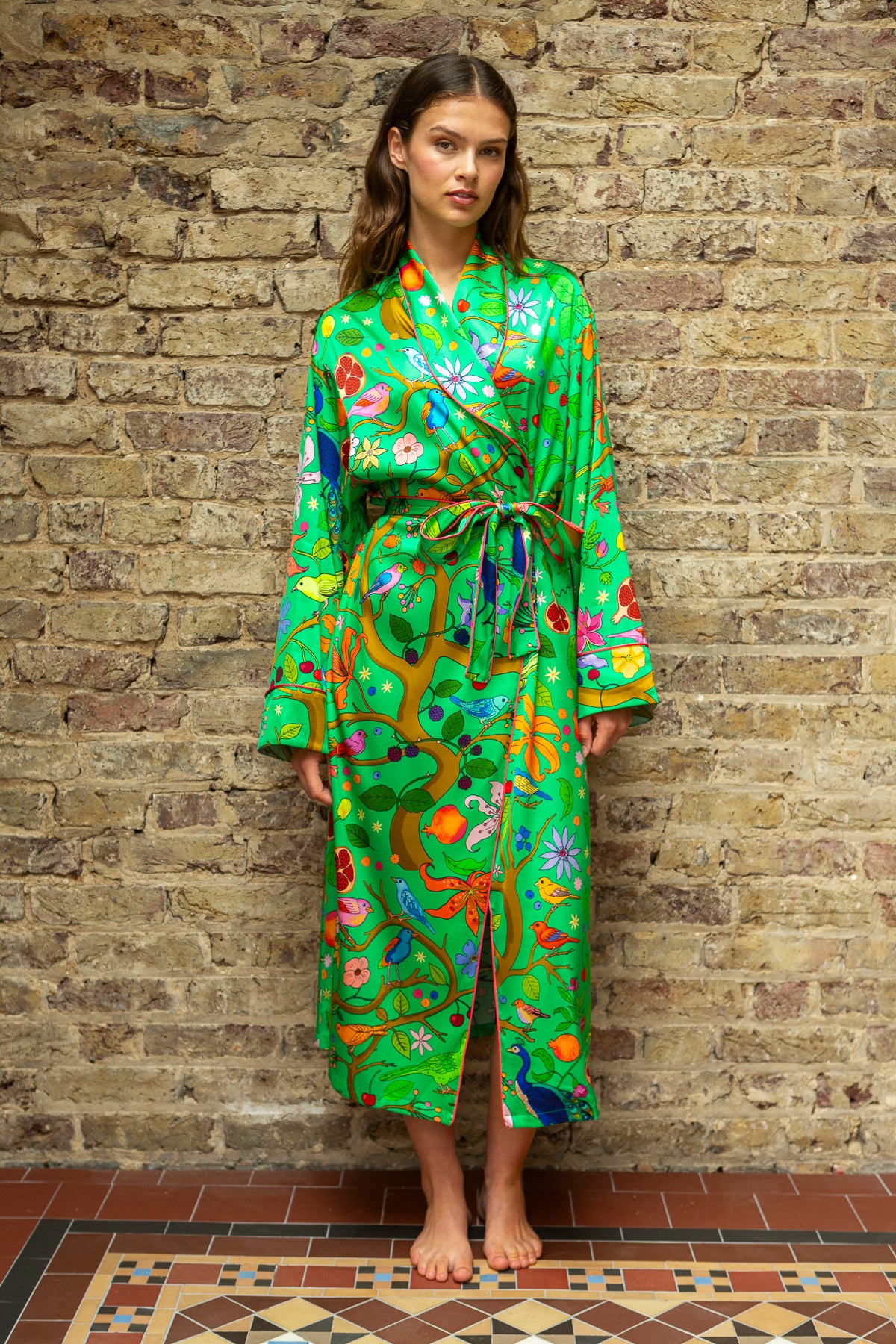 PRE ORDER | Tree of Life | Green | Silk Robe