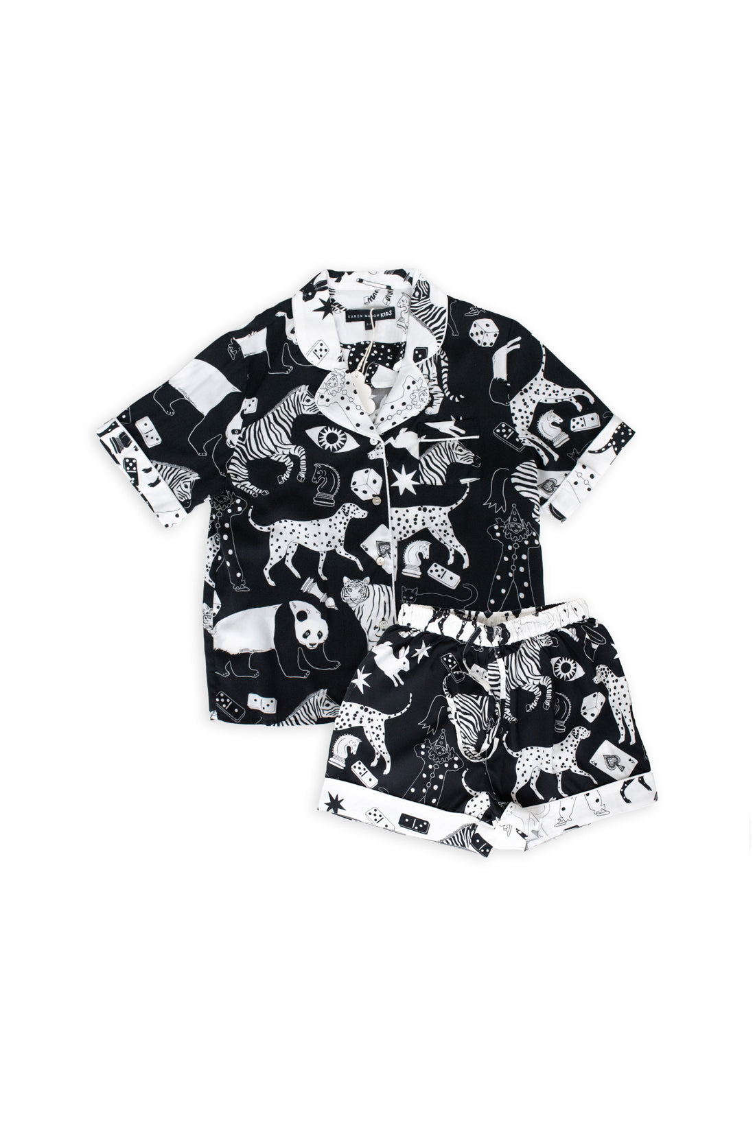 Black and White Short Kids Pyjama Set