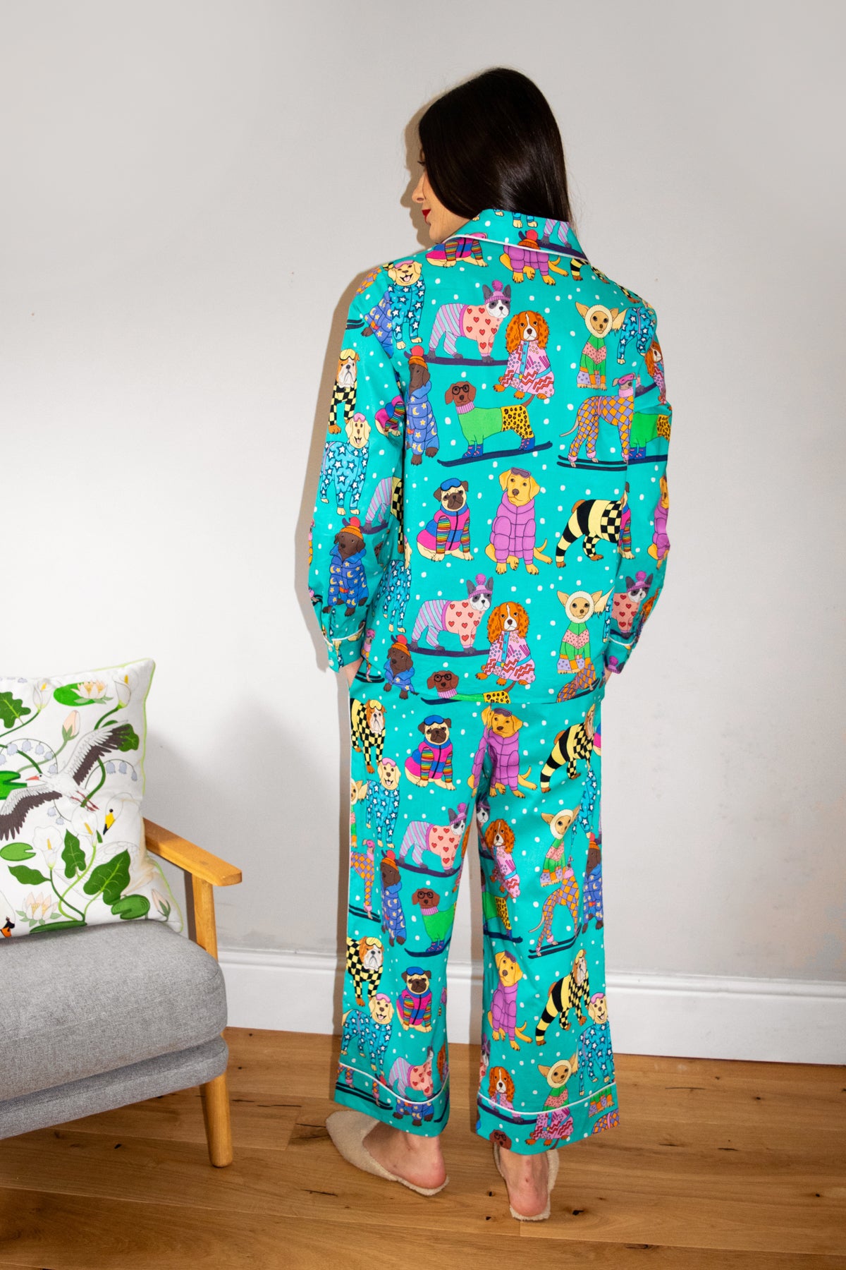 Christmas Skiing Dogs Pyjama Set