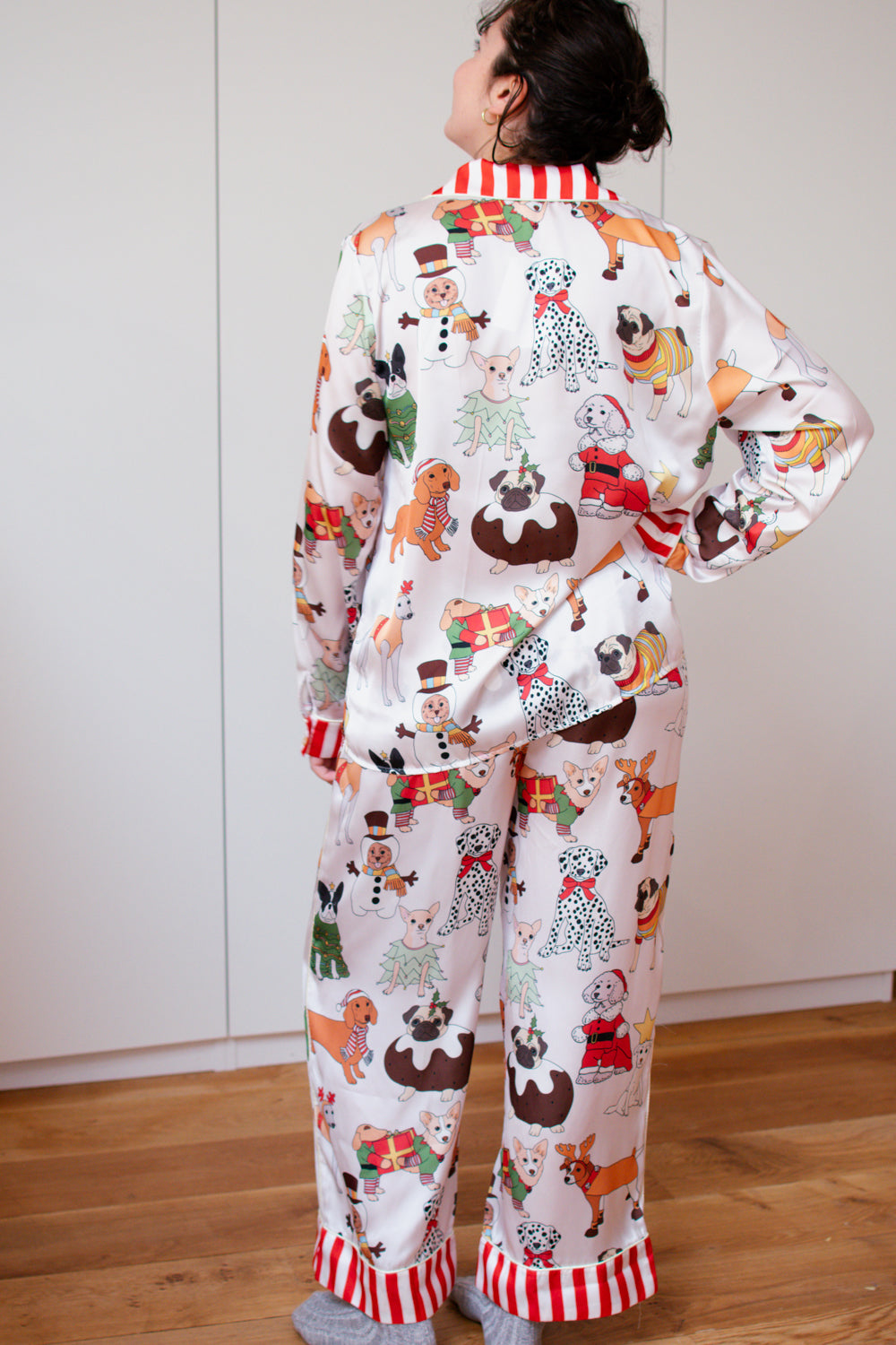 Christmas Dogs Satin Pyjama Set