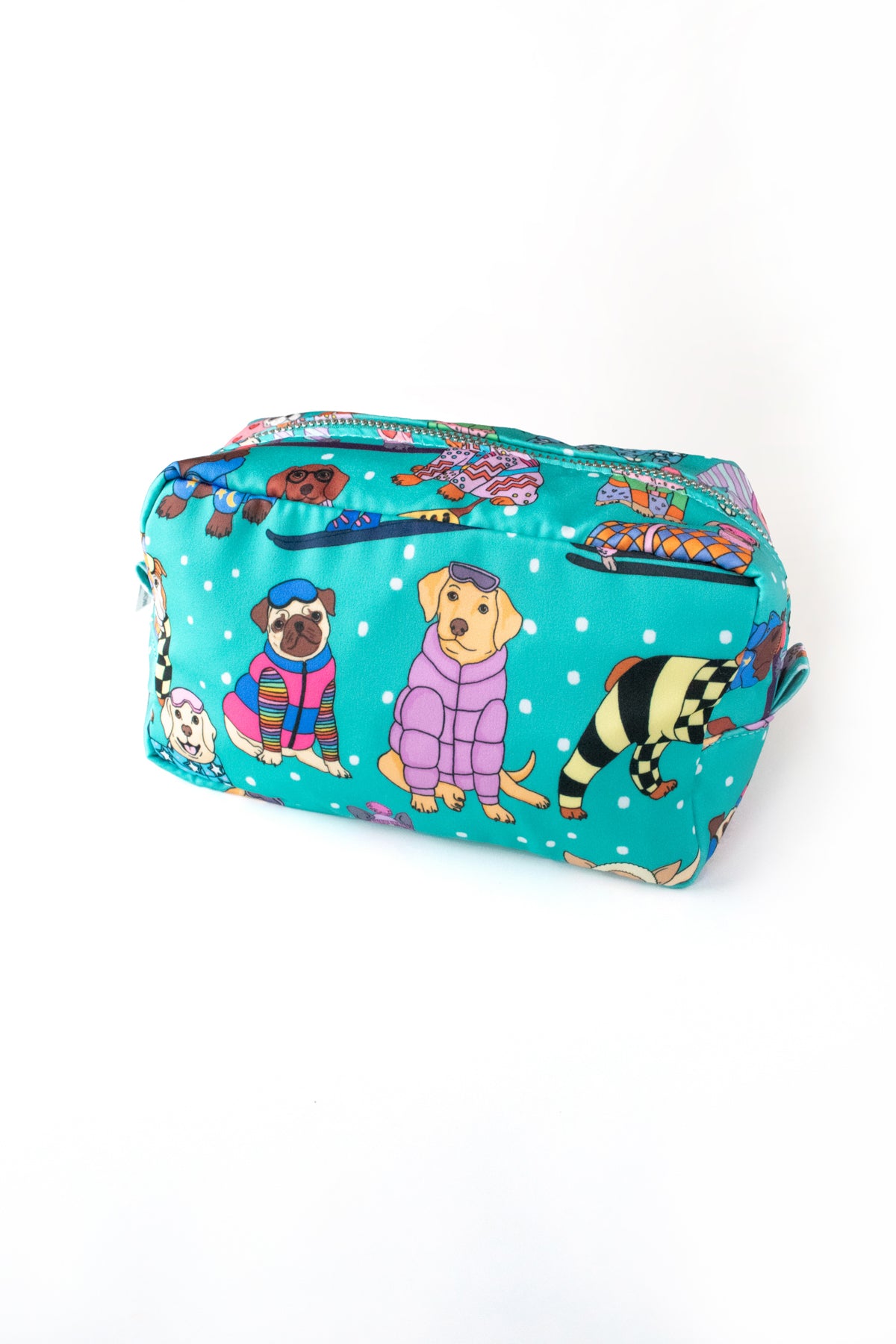 Skiing Dogs Small Washbag