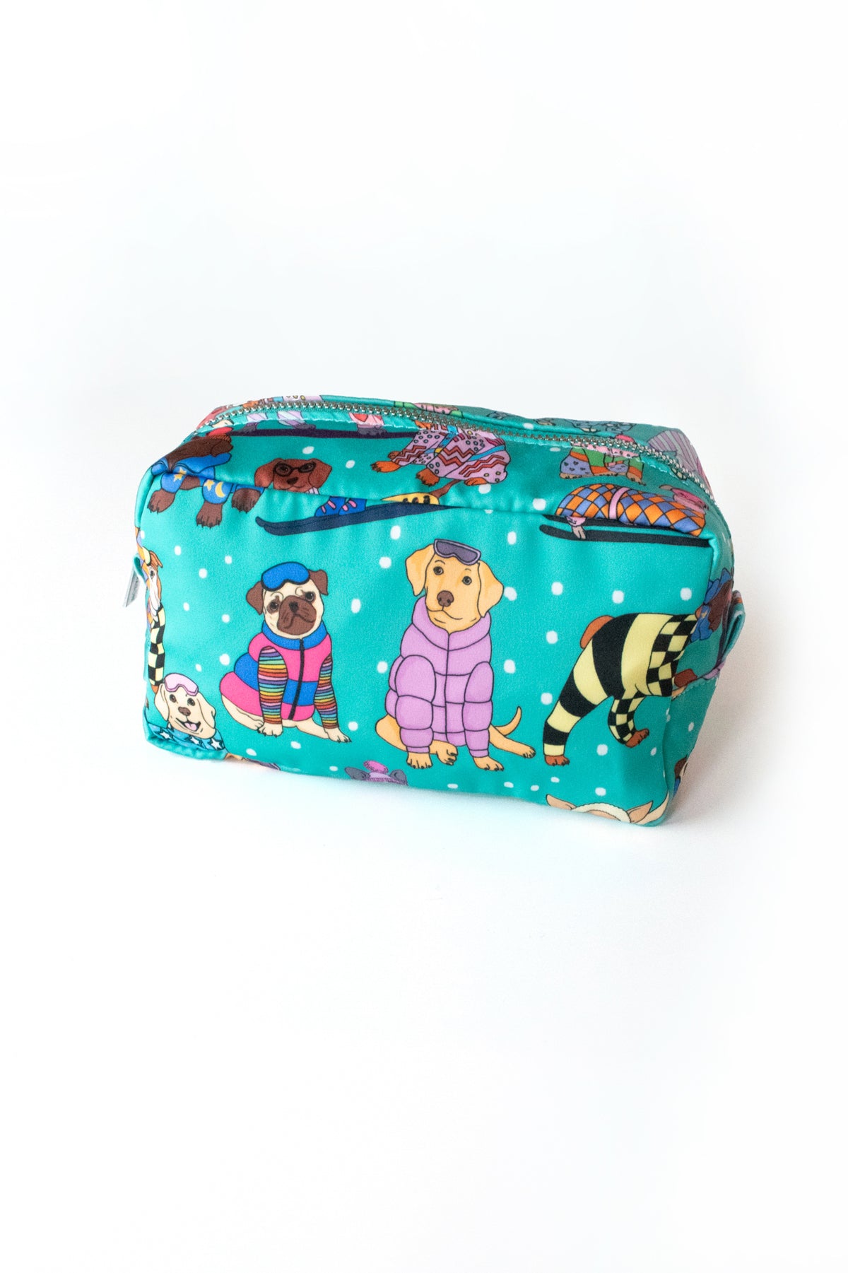 Skiing Dogs Small Washbag